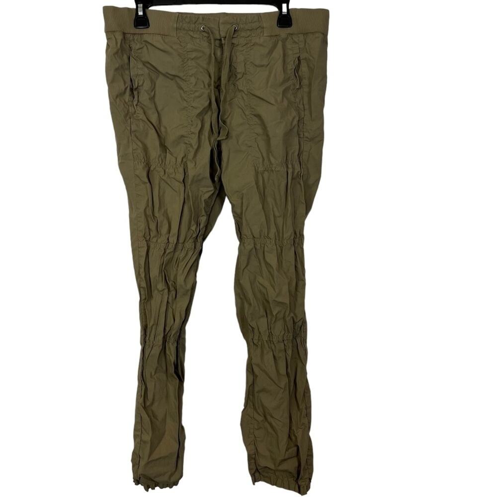 LOU & GRAY Taupe Beige Pull On Drawstring Joggers Cotton Casual Pants sz S Small